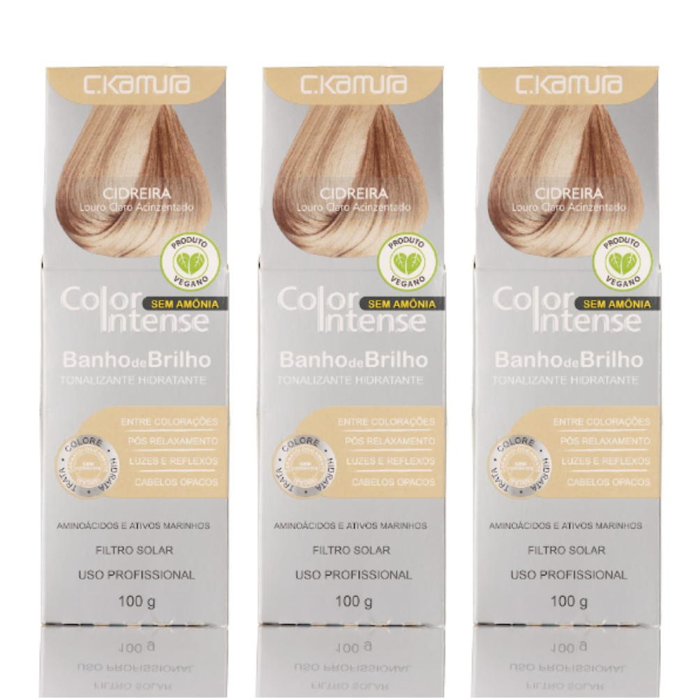 Kit 3 Tonalizantes C.Kamura Color Intense Cidreira Banho de Brilho 100g