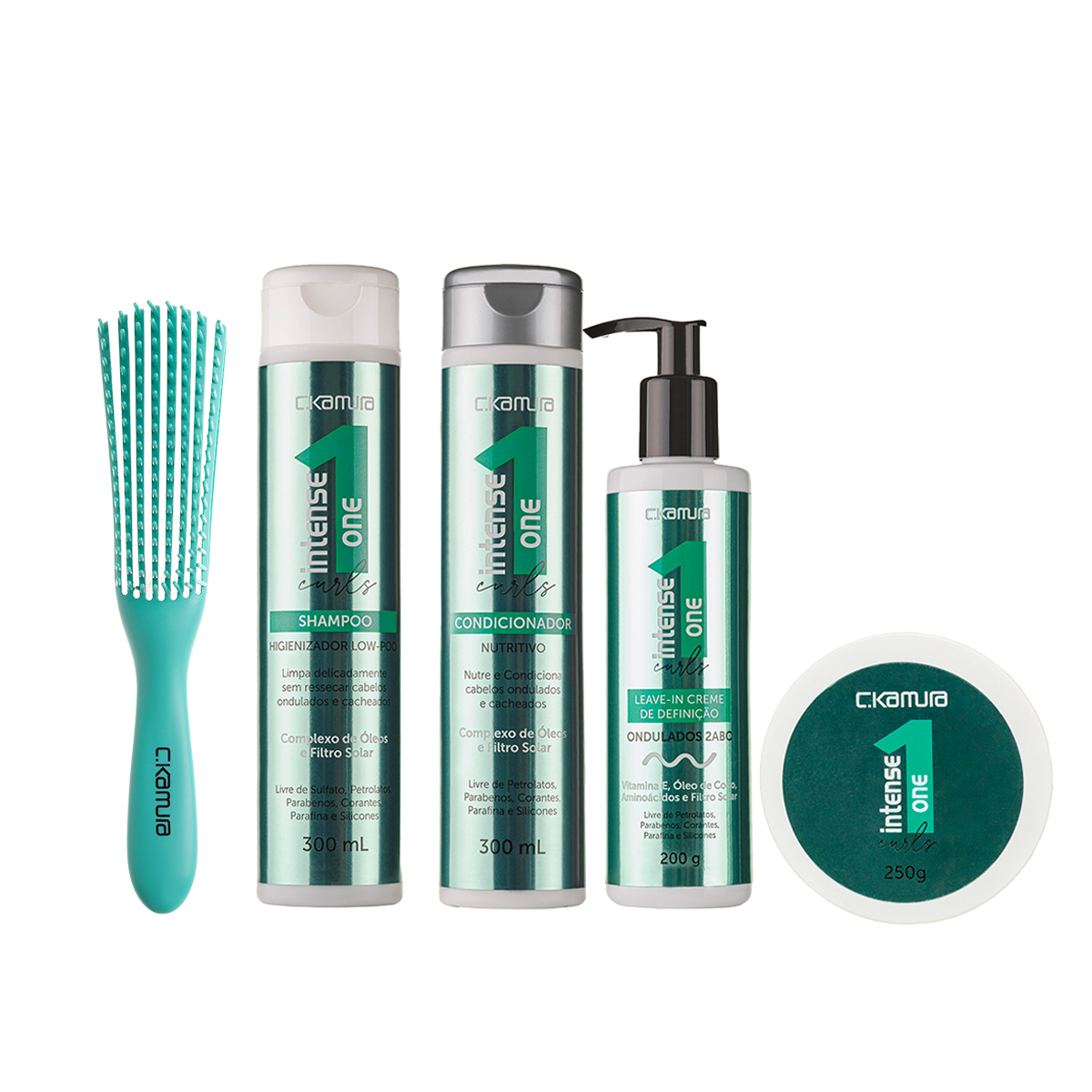 Kit C.Kamura Curls Completo 4 em 1 e Escova Polvo