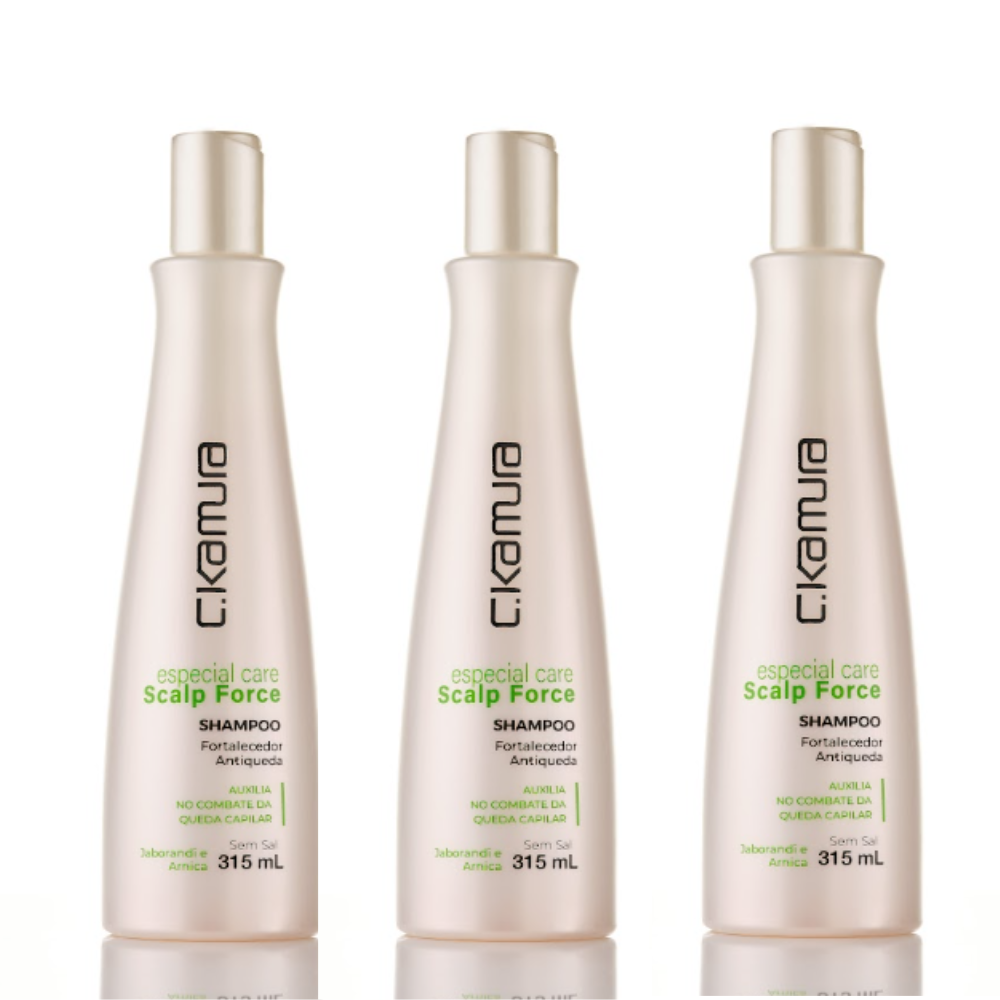 Kit 3 Shampoos Antiqueda Scalp Force C.Kamura Fortalecedor 315ml