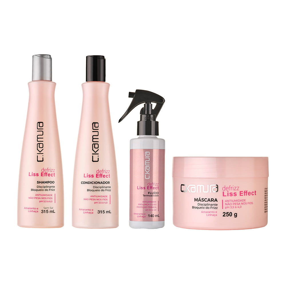 Kit Antifrizz Profissional C.Kamura Liss Effect 4 em 1 | Shampoo +