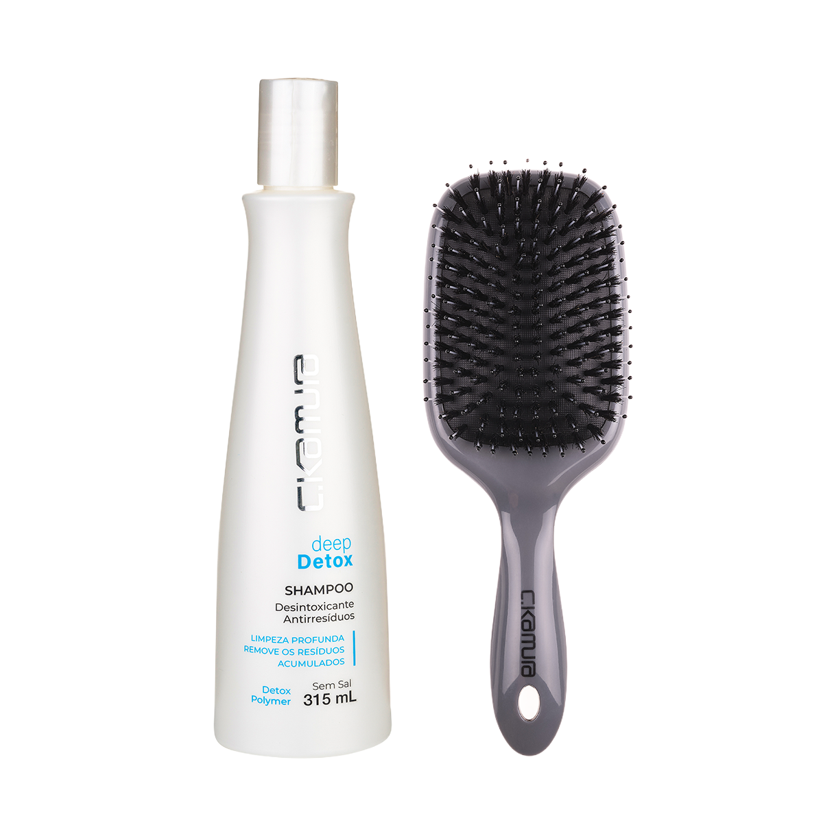 Kit C.Kamura com Shampoo Deep Detox e Escova Cerdas Mistas
