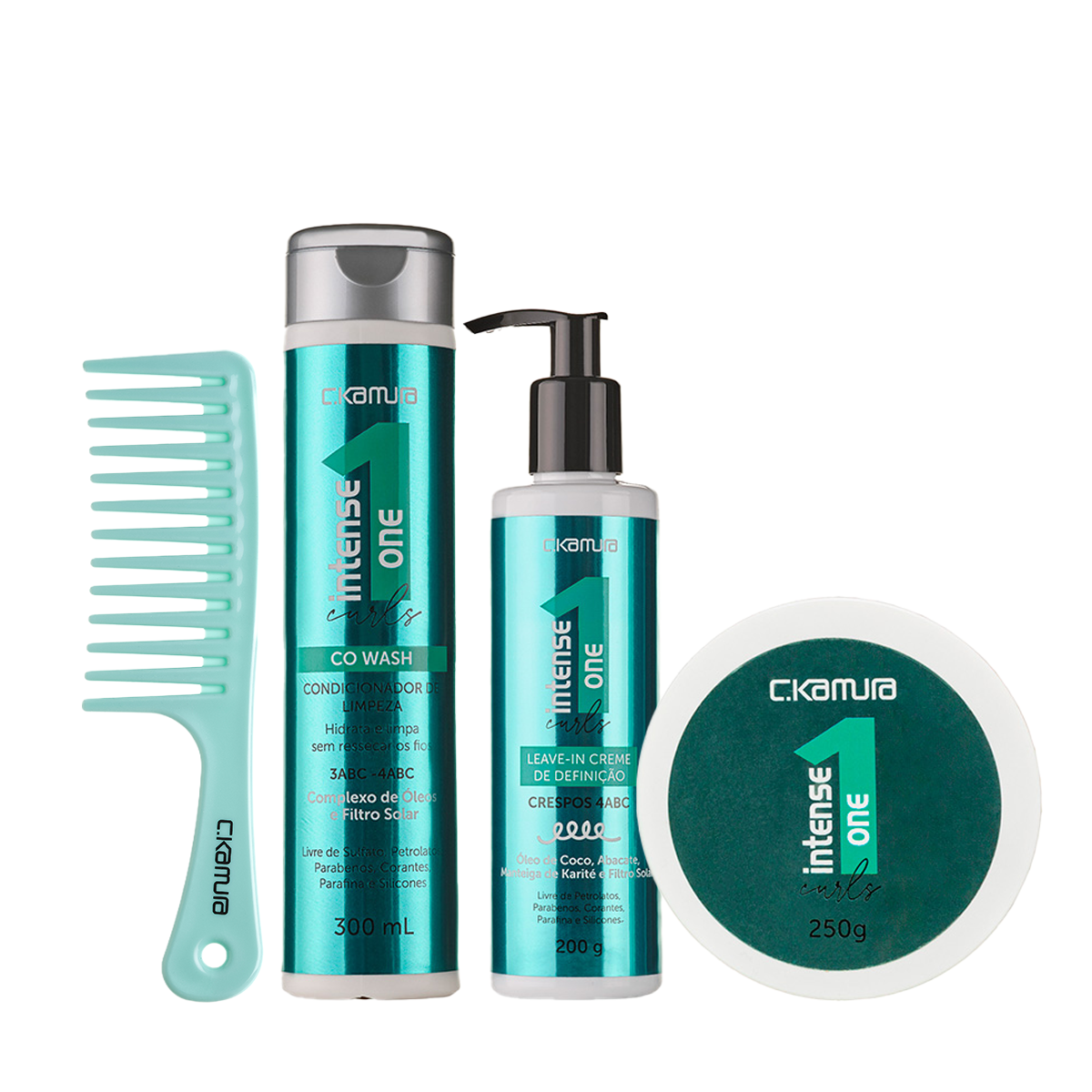 Kit C.Kamura Intense One Curls 3 em 1 e Pente Banho