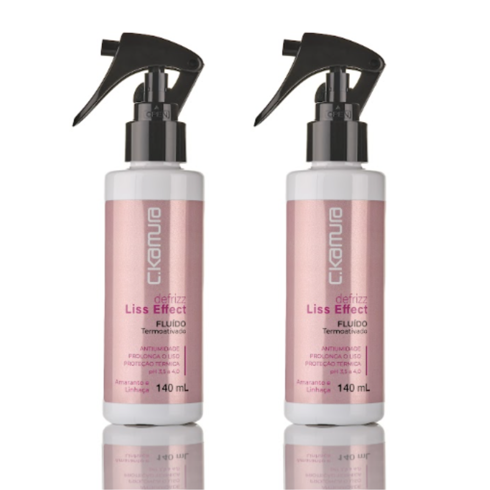 Kit 2 Fluídos Termoativado Defrizz C.Kamura Liss Effect 140ml