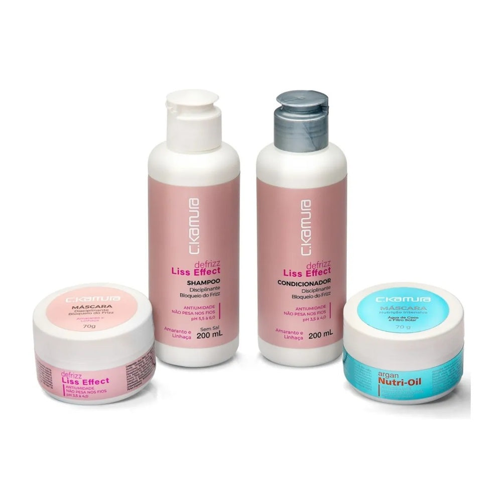 Kit Necessarie Completo Defrizz Liss Efect C.Kamura Shampoo Condicionador Máscara