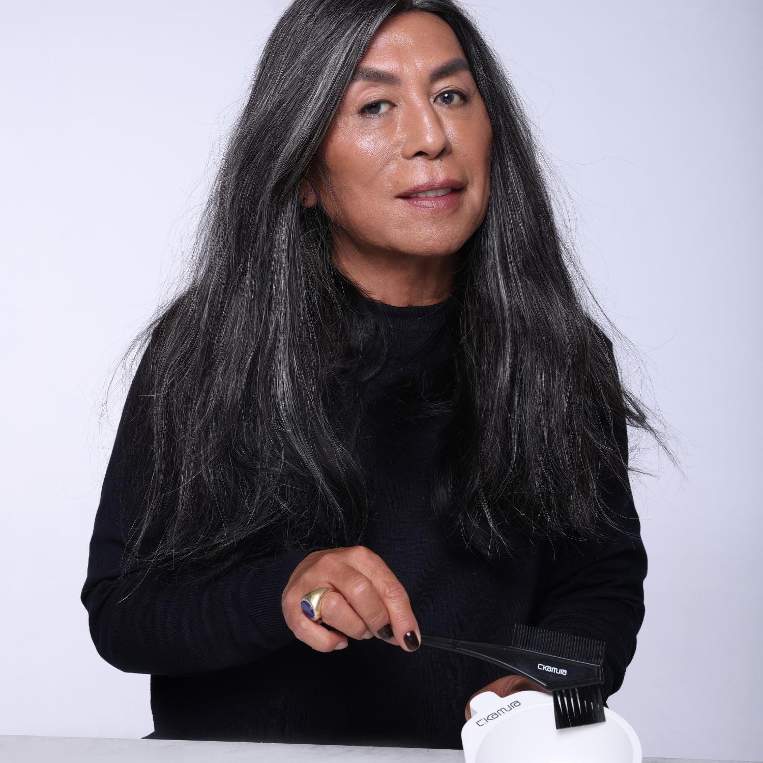 Pincel C.Kamura com Pente para Coloração de Cabelo