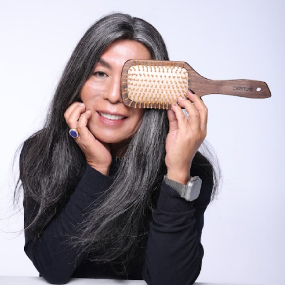 Escova C. Kamura Profissional Wood Line Raquete Madeira