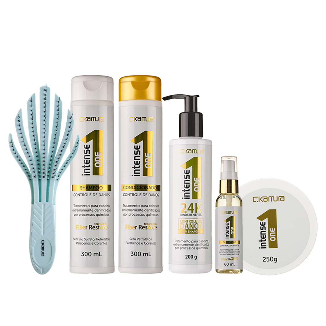Kit C.Kamura Controle de Danos 5 em 1 com Escova