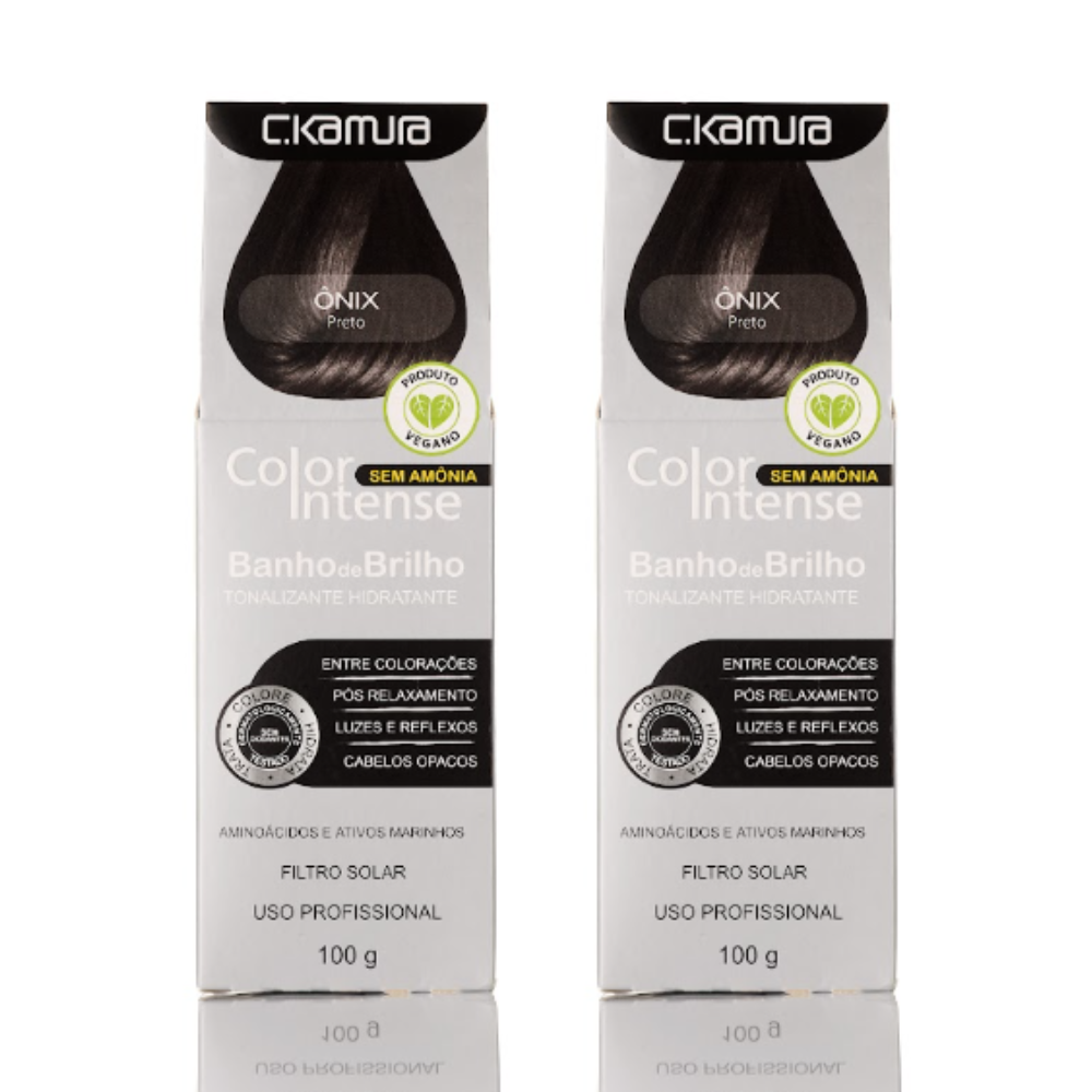 Kit 2 Tonalizantes C.Kamura Color Intense Ônix Banho De Brilho 100g