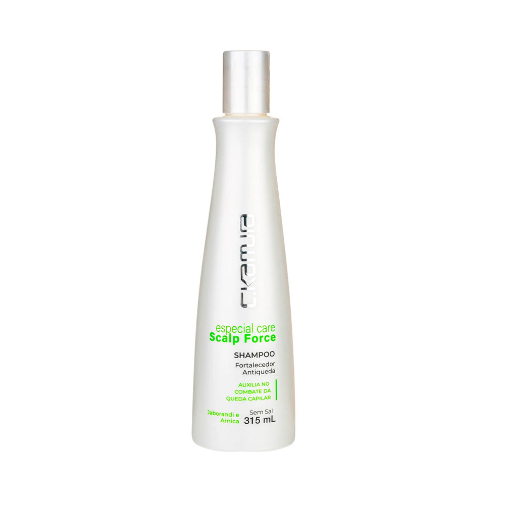 Kit C.Kamura Shampoo Antiqueda Scalp Force e Escova Cerdas Mistas