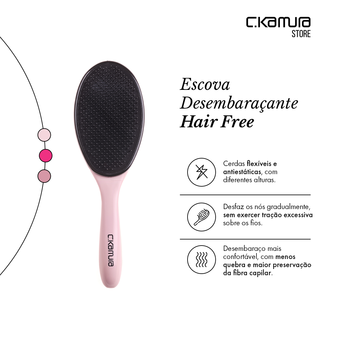 Escova Desembaraçante Hair Free C.Kamura: Brilho e Maciez