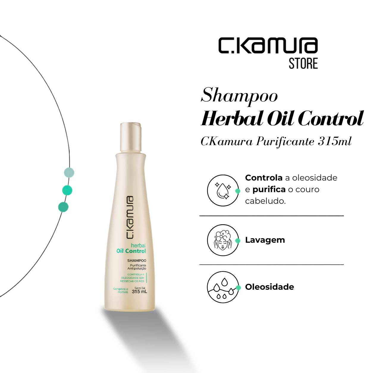 Shampoo Herbal Oil Control C.Kamura Purificante 315ml