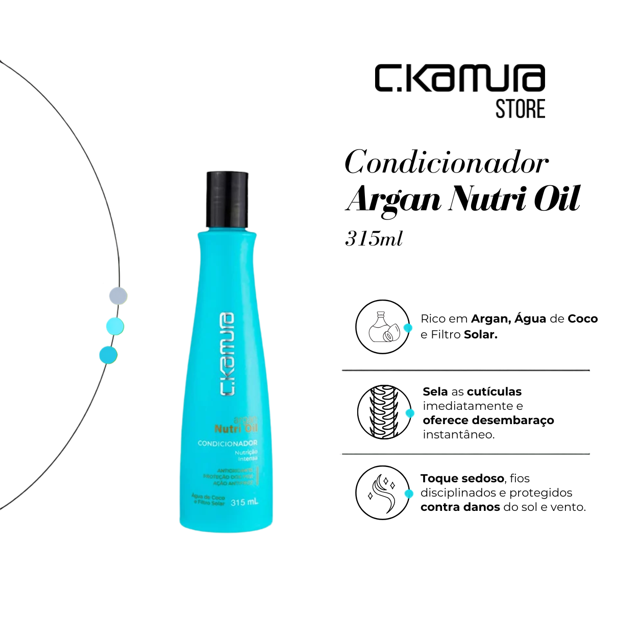 Condicionador Argan Nutri Oil C.kamura Antifrizz 315ml