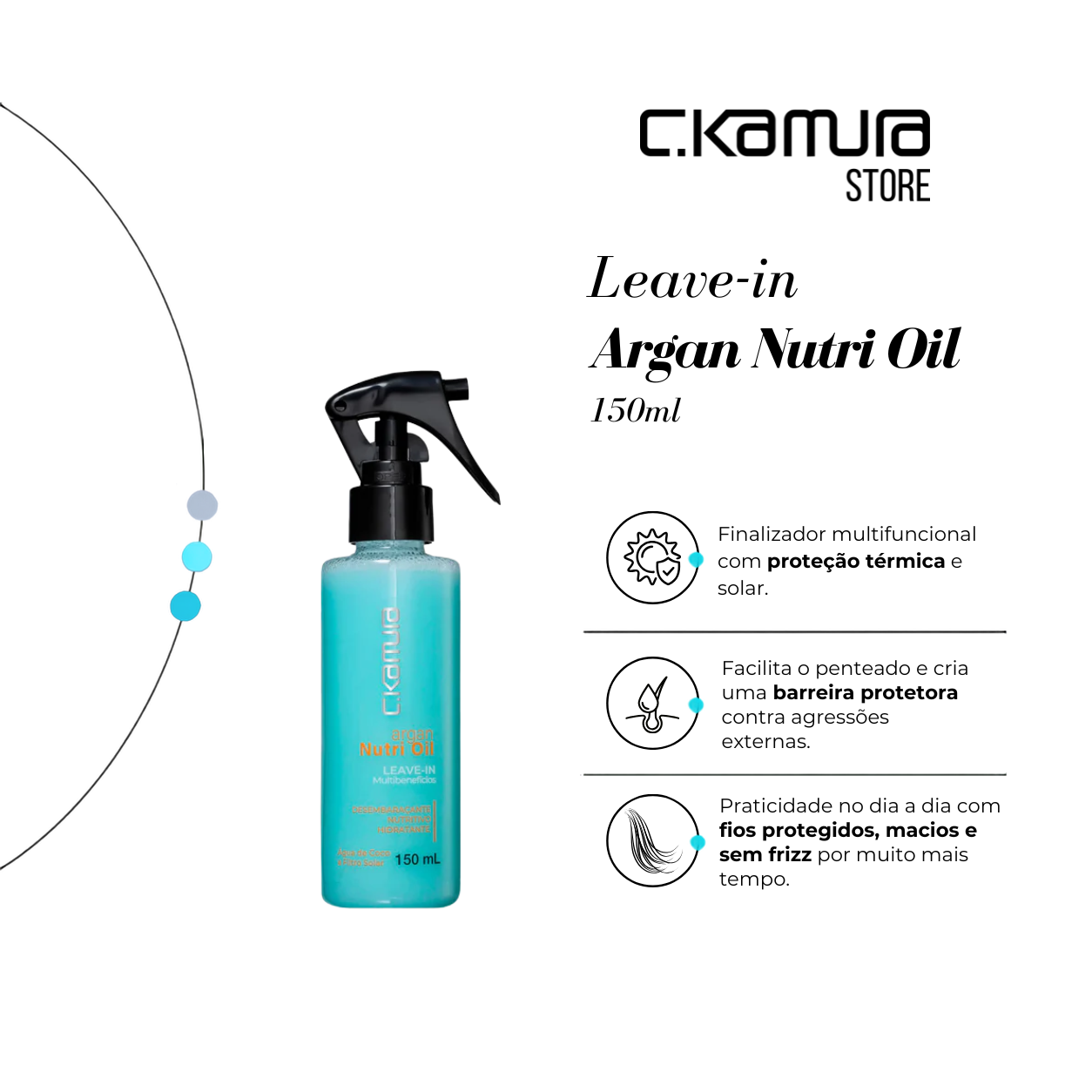 Leave-in C.Kamura Argan Nutri Oil Multibenefícios 150ml
