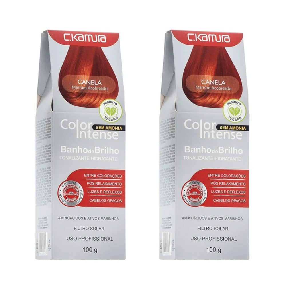 Kit 2 Tonalizantes C.Kamura Color Intense Canela Banho De Brilho 100g