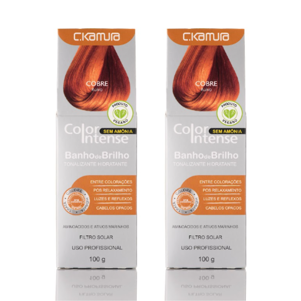 Kit 2 Tonalizantes C.Kamura Color Intense Cobre Banho De Brilho 100g