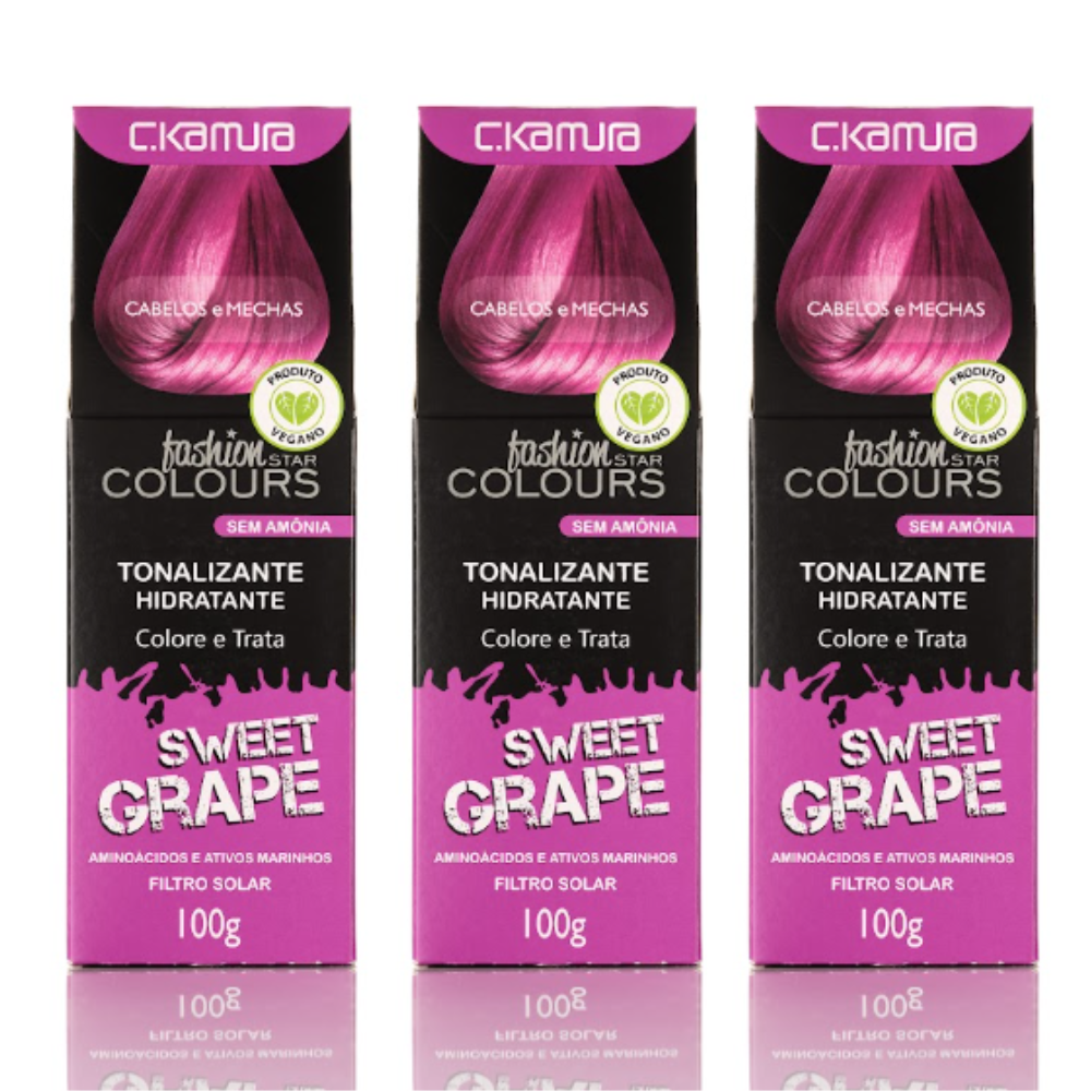 Kit 3 Tonalizantes C.Kamura Color Intense Star Pink Brilho Intenso 100g