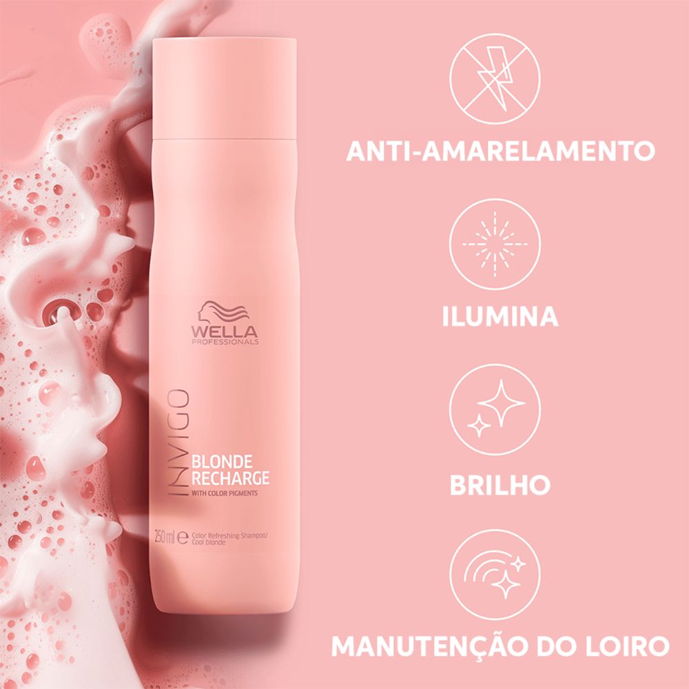 Shampoo Wella Professionals Invigo Blonde Recharge Desamarelador 250mL