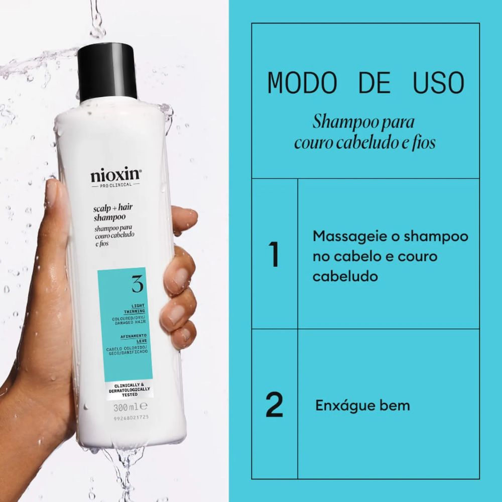 Shampoo Nioxin System 3 Proteção da Cor e Espessura 300mL