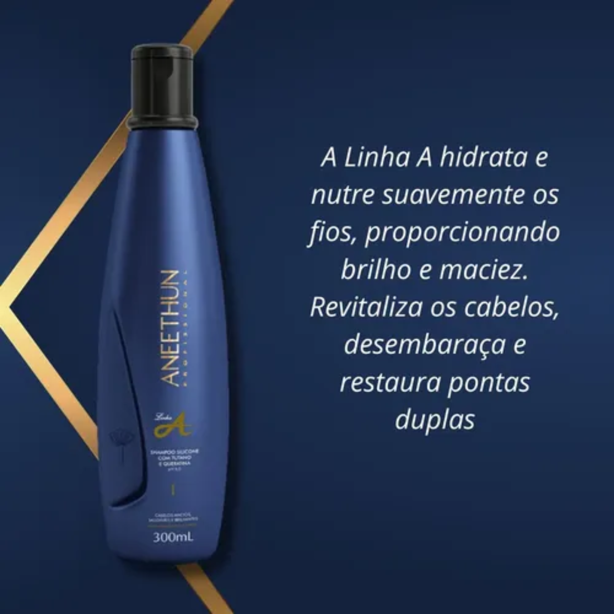 Shampoo Silicone Linha A Tutano e Queratina 300mL  Aneethun
